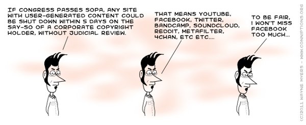 If you live in the US, GET INVOLVED, contact your Congressperson, whatever. Click the comic for more background and further suggestions for action. If you don't live in the US, like me, you can.. yeah. Make sardonic jokes on the internet. While we still have one.